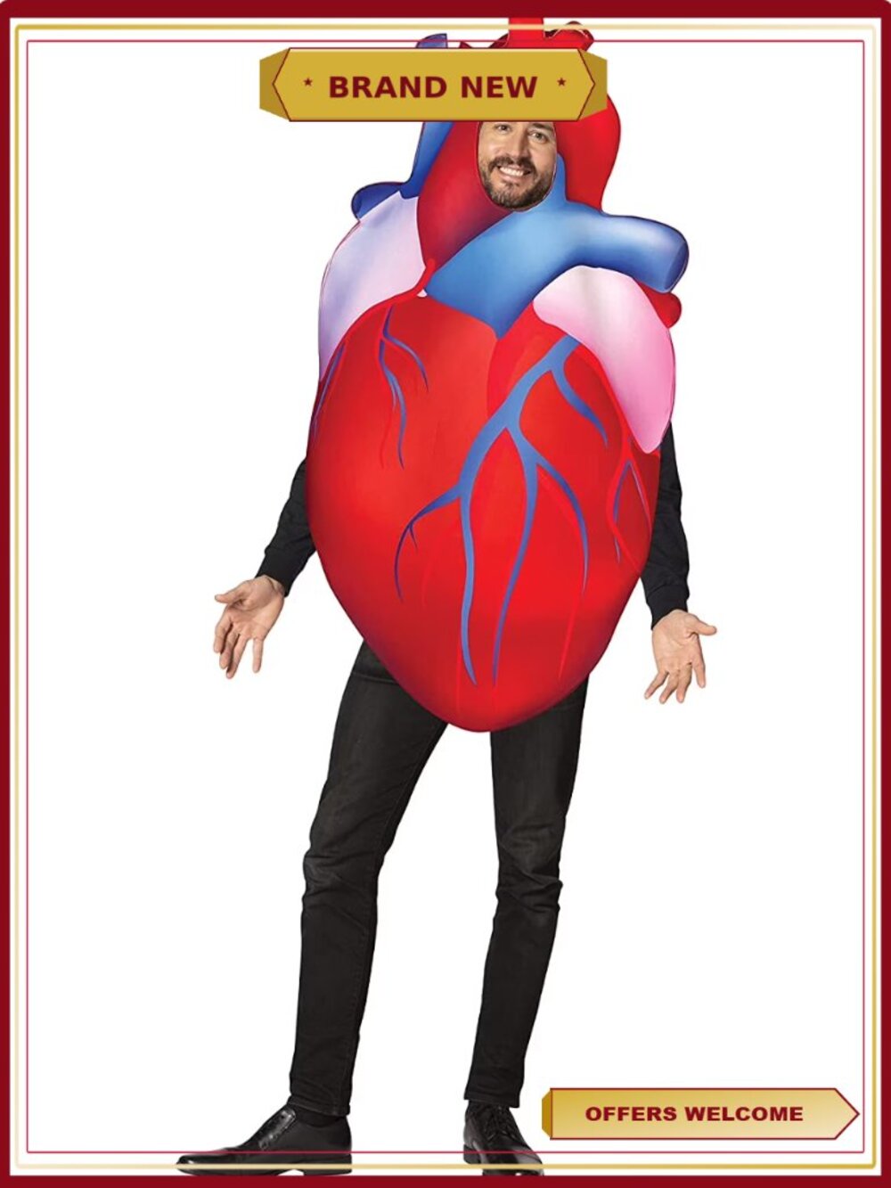 Heart Halloween Costume Adult Tunic Unisex One Size